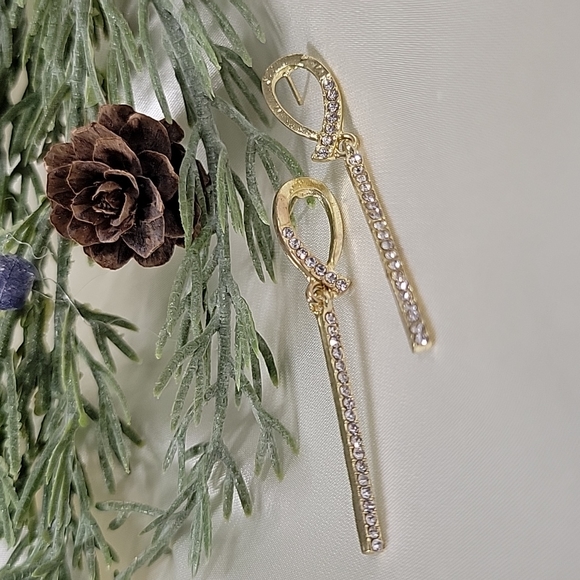 Crystal Twist Drop Earrings, S925 - Picture 4 of 6